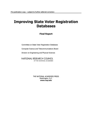 Cover of Improving State Voter Registration Databases
