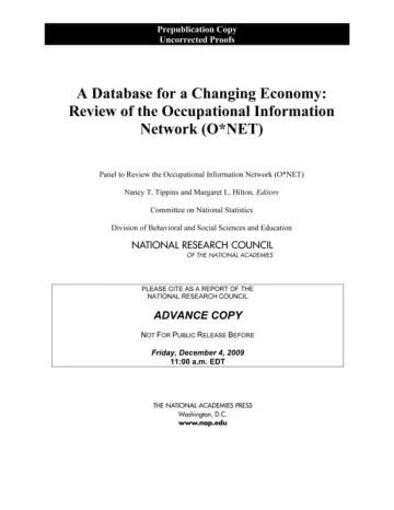 Cover of A Database for a Changing Economy