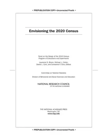 Cover of Envisioning the 2020 Census