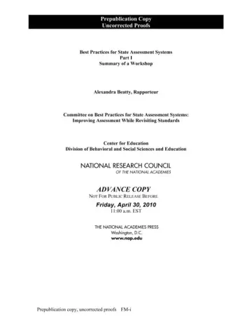 Cover of Best Practices for State Assessment Systems