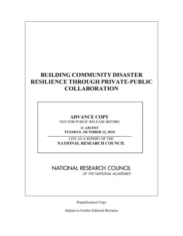 Cover of Building Community Disaster Resilience Through Private-Public Collaboration