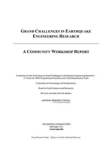 Cover of Grand Challenges in Earthquake Engineering Research
