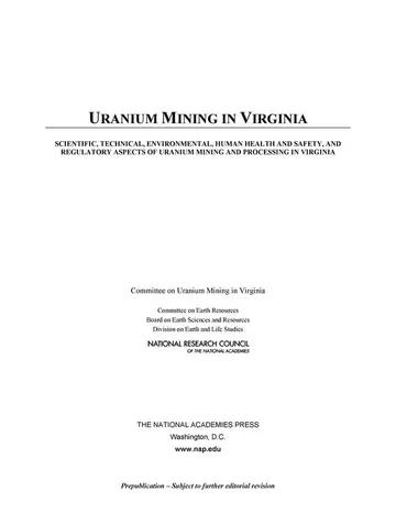 Cover of Uranium Mining in Virginia