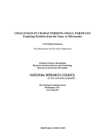Cover of Challenges in Characterizing Small Particles