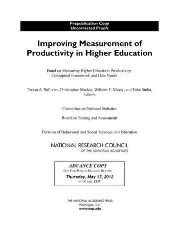 Cover of Improving Measurement of Productivity in Higher Education