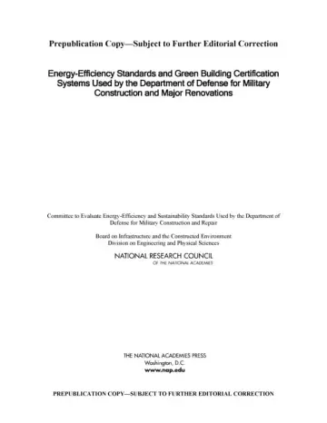 Cover of Energy-efficiency Standards and Green Building Certifications Systems Used by the Department of Defense for Military Construction and Major Renovations