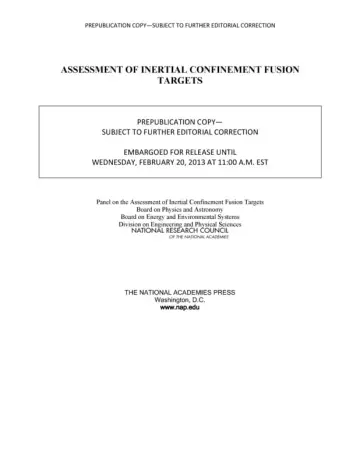 Cover of Assessment of Inertial Confinement Fusion Targets