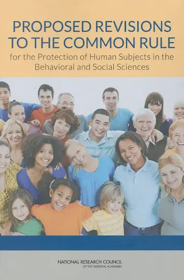 Cover of Proposed Revision to the Common Rule for the Protection of Human Subjects in the Behavioral and Social Sciences