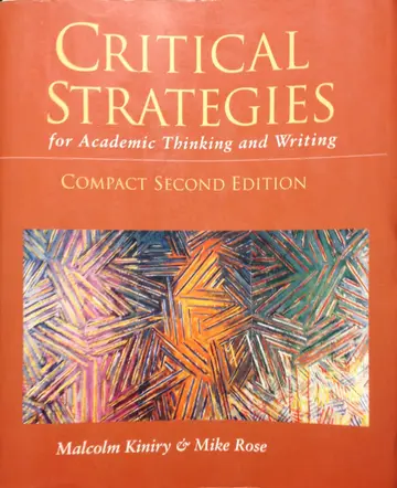 Cover of Critical Strategies for Academic Thinking & Writing