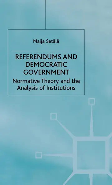 Cover of Referendums and Democratic Government
