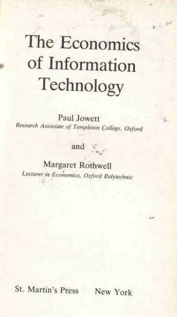 Cover of The Economics of Information Technology