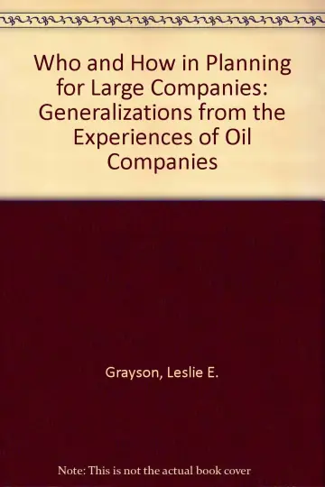 Cover of Who and How in Planning for Large Companies