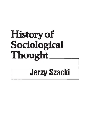 Cover of History of Sociological Thought
