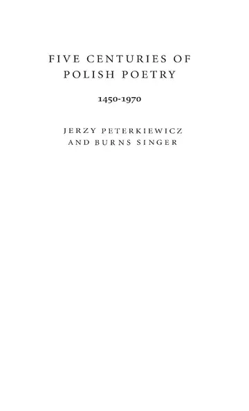 Cover of Five Centuries of Polish Poetry, 1450-1970
