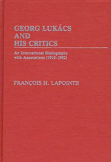 Cover of Georg Lukacs and His Critics