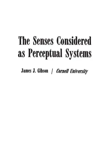 Cover of Senses Considered as Perceptual Systems