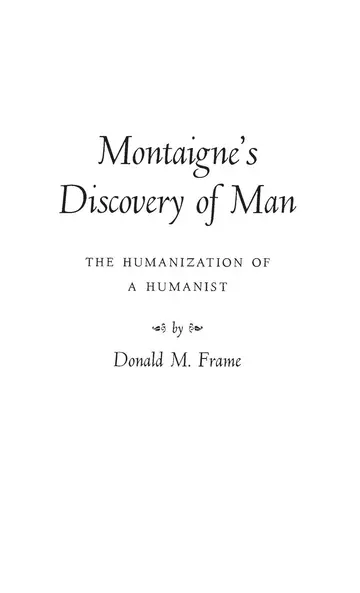 Cover of Montaigne's Discovery of Man