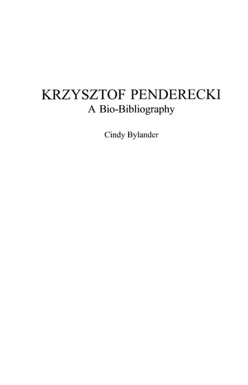 Cover of Krzysztof Penderecki