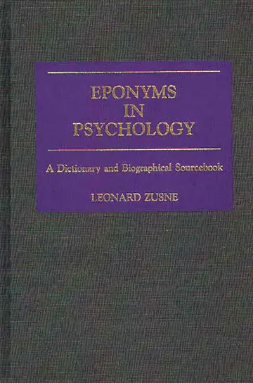 Cover of Eponyms in Psychology