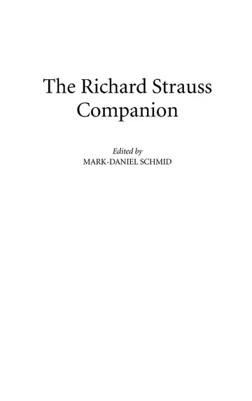 Cover of The Richard Strauss Companion