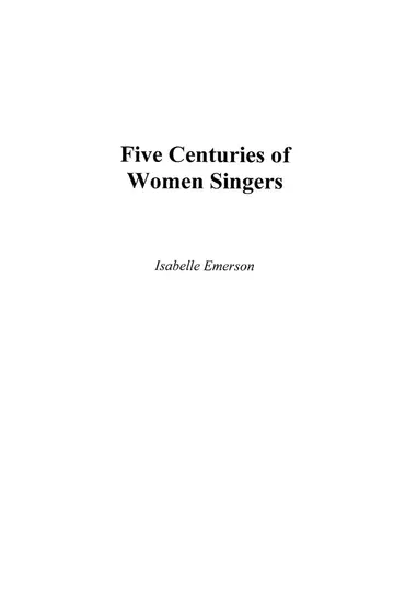 Cover of Five Centuries of Women Singers