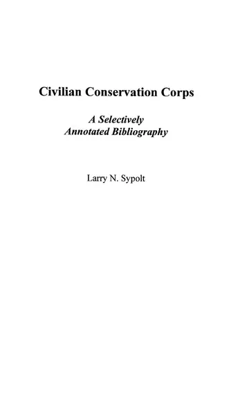 Cover of Civilian Conservation Corps