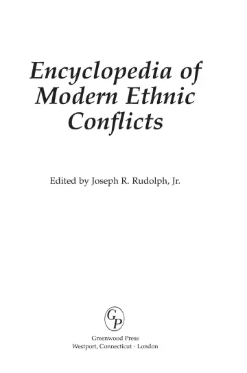 Cover of Encyclopedia of Modern Ethnic Conflicts