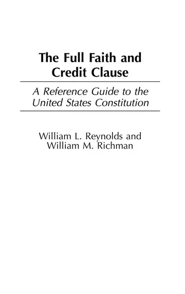 Cover of The Full Faith and Credit Clause