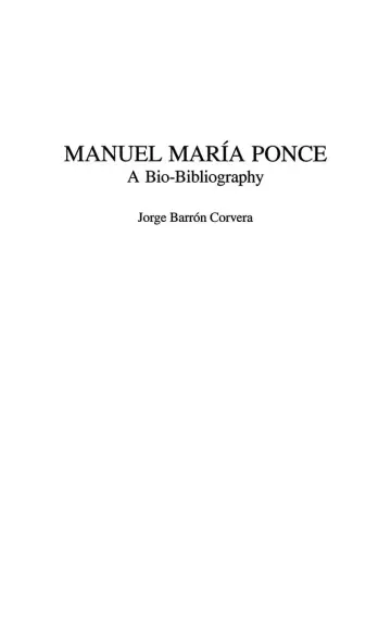 Cover of Manuel María Ponce