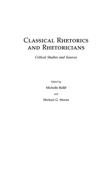 Cover of Classical Rhetorics and Rhetoricians