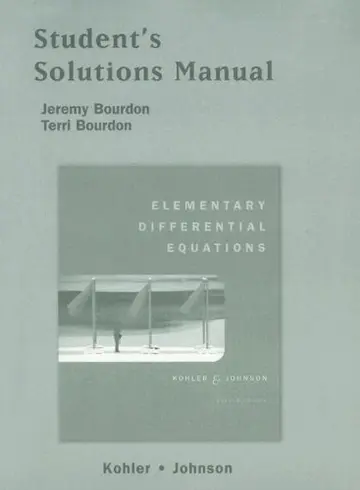 Cover of Student Solutions Manual for Elementary Differential Equations