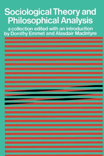 Cover of Sociological Theory and Philosophical Analysis