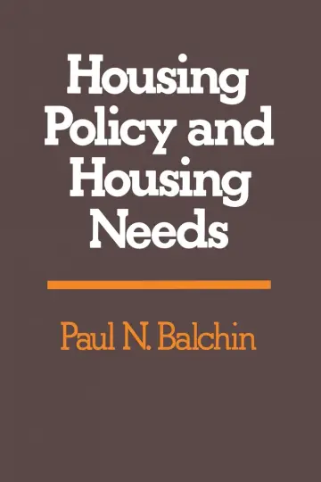 Cover of Housing Policy and Housing Needs