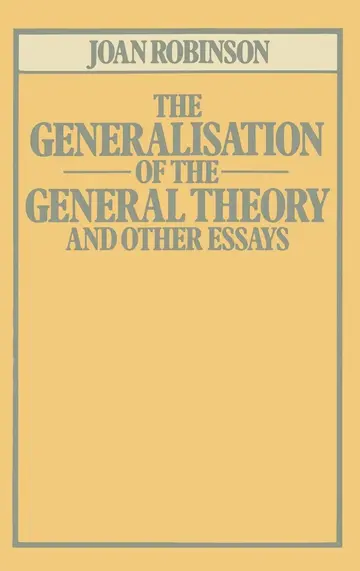 Cover of The Generalisation of the General Theory and other Essays