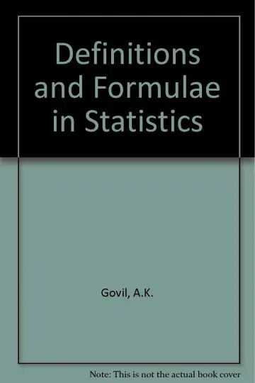 Cover of Definitions and Formulae in Statistics