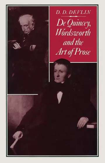 Cover of De Quincey, Wordsworth and the Art of Prose