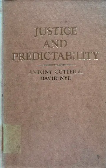 Cover of Justice and Predictability