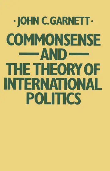 Cover of Commonsense and the Theory of International Politics