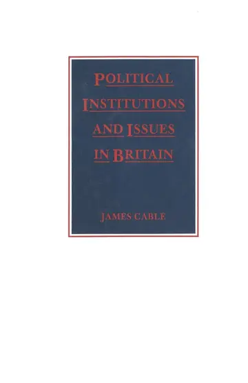Cover of Political Institutions and Issues in Britain