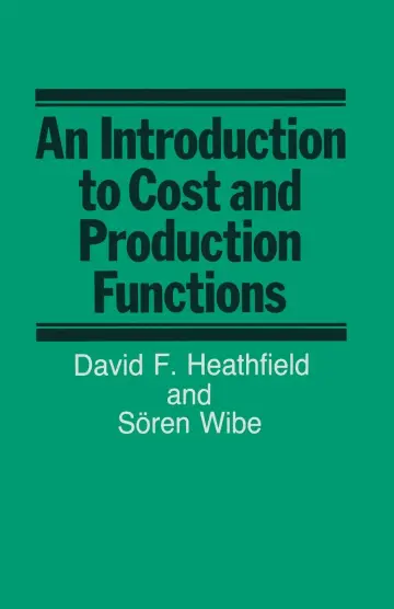 Cover of An Introduction to Cost and Production Functions