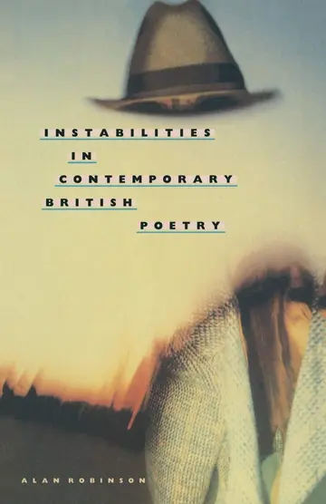 Cover of Instabilities in Contemporary British Poetry