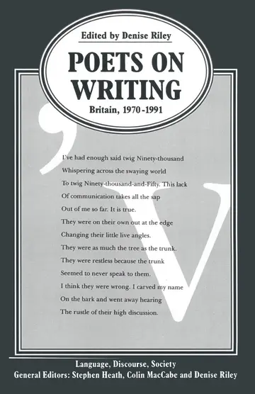 Cover of Poets on Writing