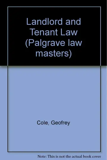Cover of Landlord and Tenant Law