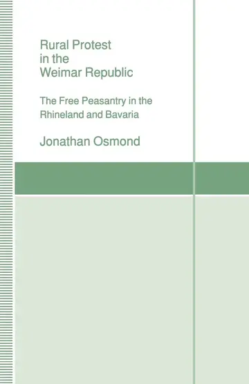 Cover of Rural Protest in the Weimar Republic