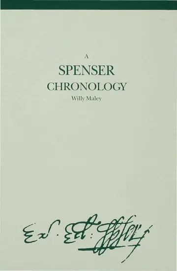 Cover of A Spenser Chronology