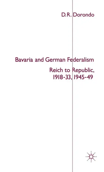 Cover of Bavaria and German Federalism