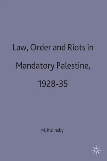 Cover of Law, Order and Riots in Mandatory Palestine, 1928-35