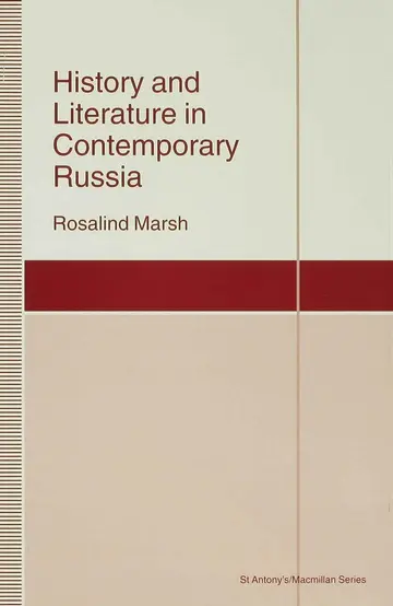 Cover of History and Literature in Contemporary Russia