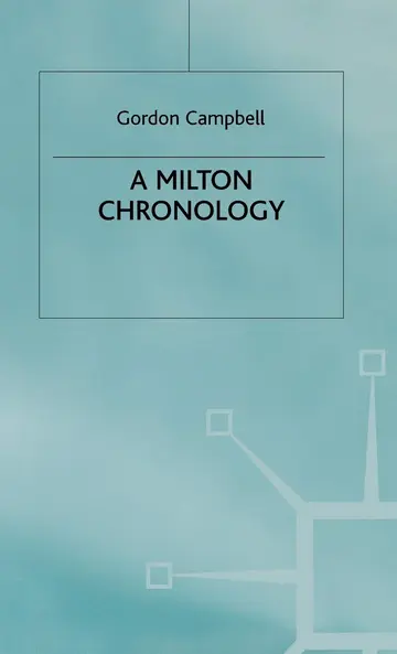 Cover of A Milton Chronology