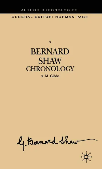 Cover of A Bernard Shaw Chronology